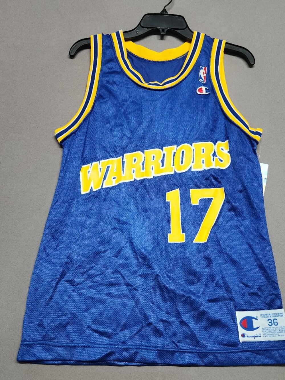 Champion Warriors Mullin 17 Nba Basketball Jersey Size 36 Nylon Blue Usa 133